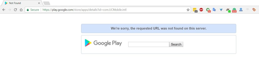 Looks like UC Browser has been taken down from the Google Play Store