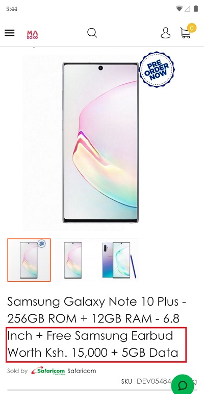 Safaricom Galaxy Note 10+