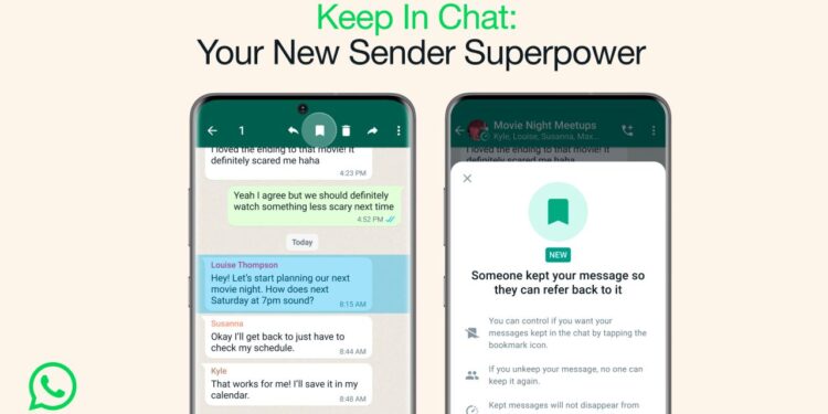 WhatsApp will let you stop messages from disappearing from your chat if the sender agrees