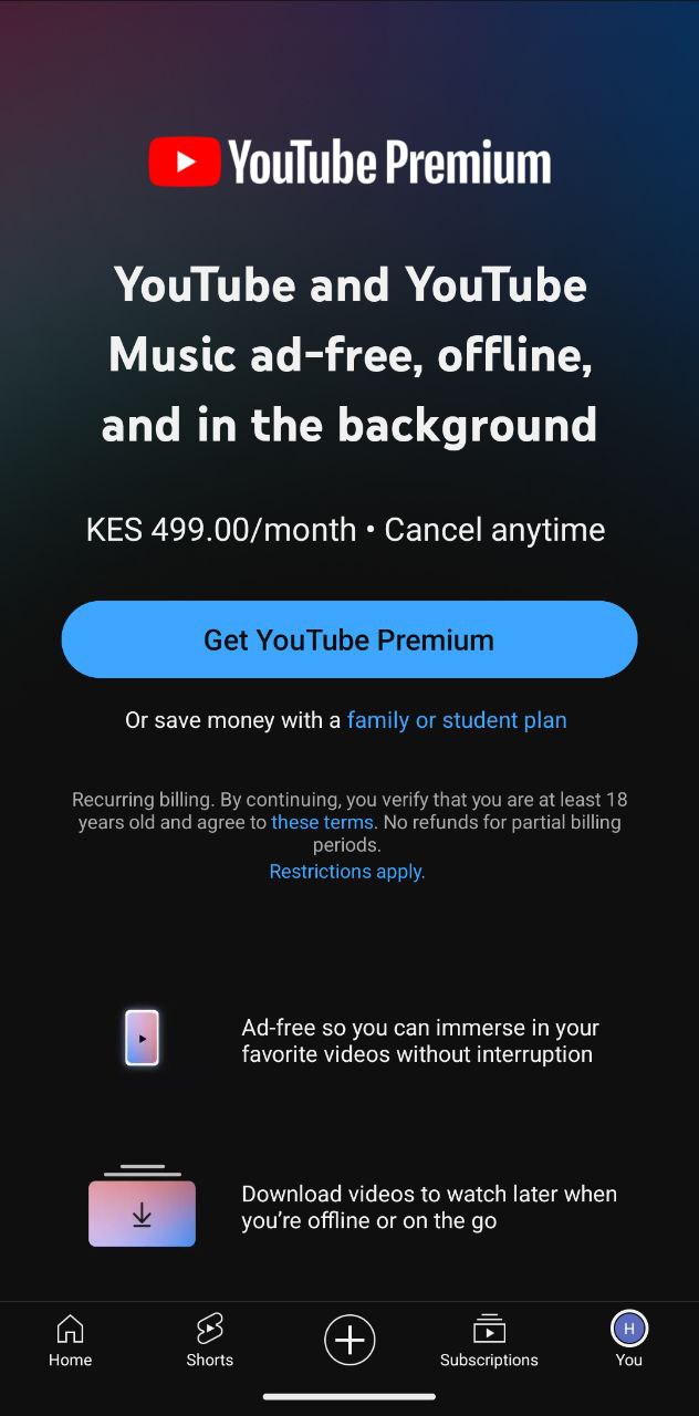 How to sign up for YouTube & YouTube Music Premium in Kenya